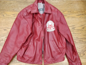 Red Leather Hockey Jacket thumbnail