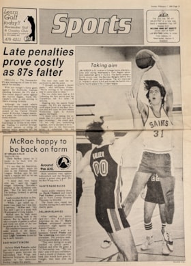Newspaper - Saints Basketball vs. Bayview Bengals 1988 thumbnail