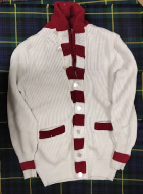 Cardigan - White with Red Trim thumbnail