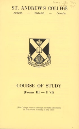 Course of Study for Forms III - U VI, 1970s thumbnail