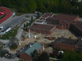 Aerial shot of academic building construction 2012-13 thumbnail